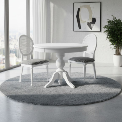 Houten set eetgroep eetkamer eettafel stoelen 5-delig Wit Eethoek