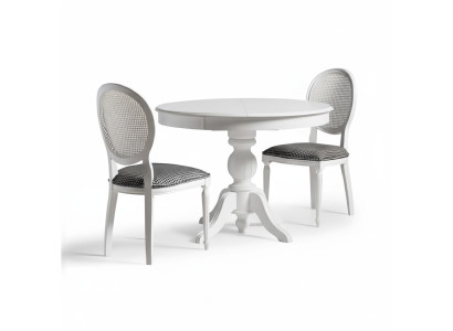 Houten set eetgroep eetkamer eettafel stoelen 5-delig Wit Eethoek