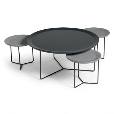 Salontafelgroep Salontafel Bijzettafel Zwarte tafel