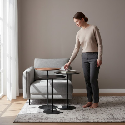 Bijzettafelset Salontafel Koffietafel Bankettafel Zwart Tafel
