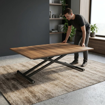 Eettafel Salontafel Uitschuifbare tafel Hout Bruin Koffietafel 120 cm