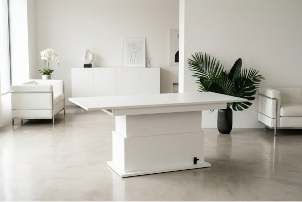 Uitschuifbare eettafel salontafel tafel hout koffietafel meubels wit