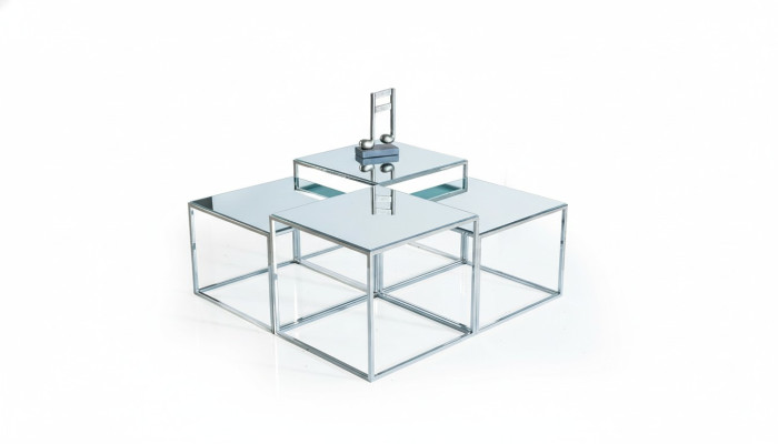 Zilveren salontafel tafel bijzettafel banktafel woonkamer