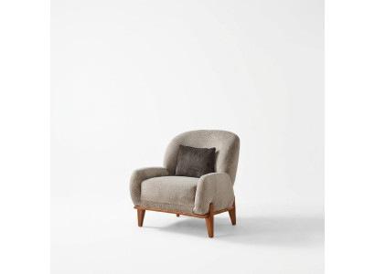 Fauteuil Ohrensessel Stoffen fauteuil Grijs Bekleding Zitkamer Fauteuil met één zitplaats