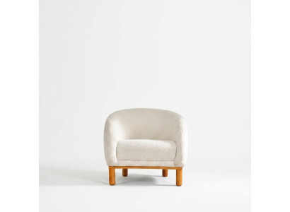 Fauteuil Cocktails fauteuil Witte oorfauteuil Stoffen fauteuil Beklede zetel