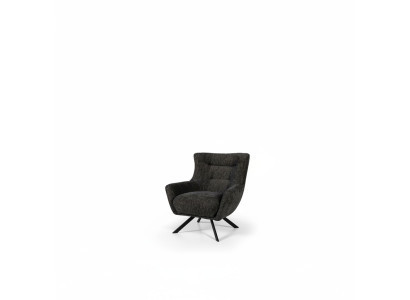 Woonkamerfauteuil Vleugelstoel Stoffen fauteuil Grijs Beklede zitting Eenpersoons.