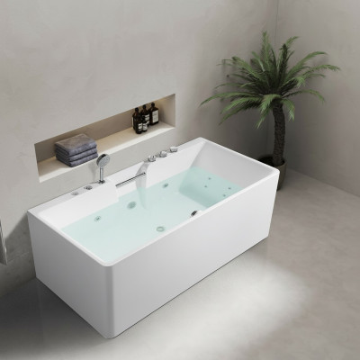 Whirlpool binnenzwembad, wit ligbad Home Spa, ontspannend.