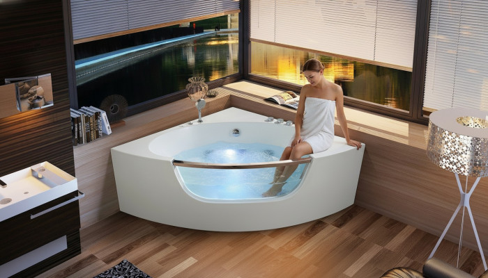 Hoekbad Hoekbad Whirlpool Ontspan Badkuip Spa Binnenbad