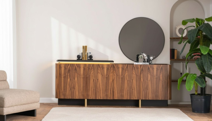 Dressoir Sideboard Kast Houten Kast Hout Bruin Ladekast Meubilair