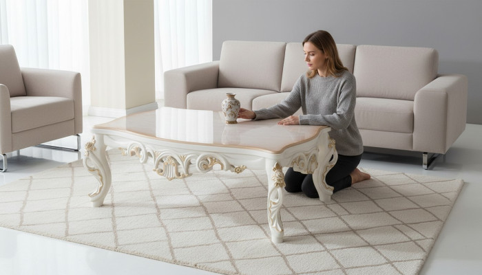 Salontafel tafel Designer Bijzettafel 130x80 Salontafels Tafels Barok