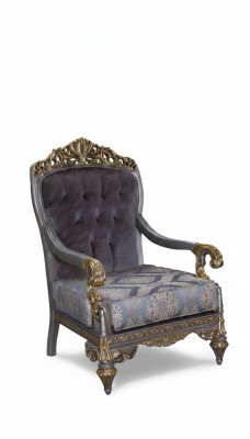 Elegante klassieke fauteuil met decoratieve patronen in Chesterfield-ontwerp