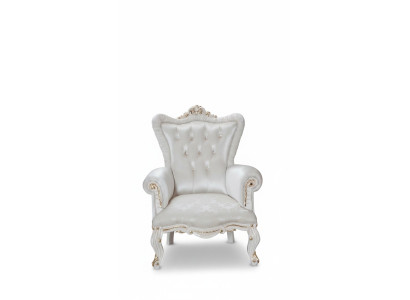 Fauteuil wit woonkamer textiel design Chesterfield Italiaanse stijl.