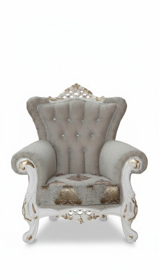Prachtige fauteuil in klassieke stijl voor de woonkamer met glanzende patronen.