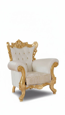 Chesterfield fauteuil wit bankstel 1 zits hout textiel bankstel bekleding nieuw