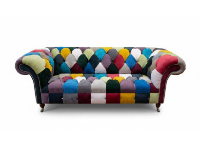 Chesterfield bank bekleding design veelkleurig zitplaats textiel bank woonkamer