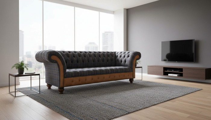 Bank Luxe Textiel Chesterfield Bank Bankstellen Bekleding 3-Zits Banken Nieuw