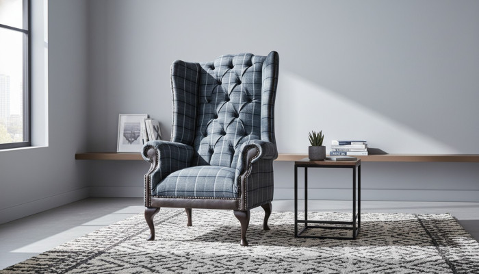 Ohrensessel Chesterfield fauteuil bank 1-zits bankstel textiel banken stof