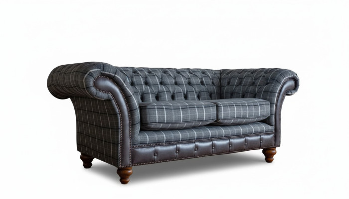 Ontwerp Chesterfield Textiel Luxe 2-zits Stoffen Bankstel Nieuw