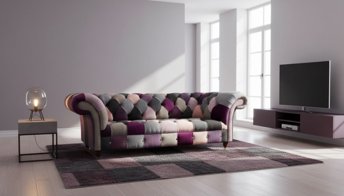 Chesterfield Design Beklede Luxe Zitbank Bank Groen Textiel 3-Zits