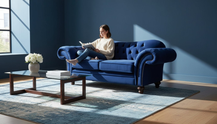 Sofas Chesterfield Design Bankstel 2 zits Bank Luxe Klassiek Textiel