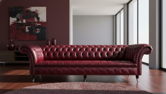 Modern Design Sofa 4-zits Bank Luxe Klassieke Lederen Chesterfield Bankstellen