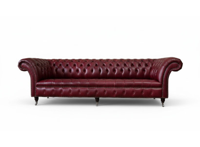 Modern Design Sofa 4-zits Bank Luxe Klassieke Lederen Chesterfield Bankstellen