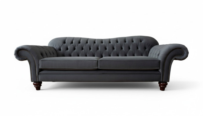 Chesterfield 3-zits textiel designbank bank gestoffeerde banken luxe