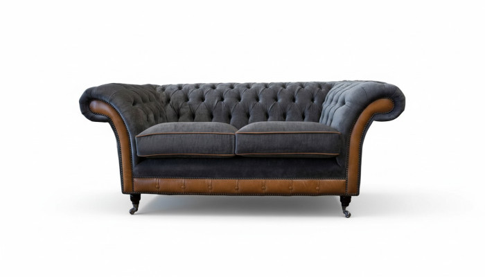 Chesterfield Luxe 2-zits bank gestoffeerde bankbank tweezitsleren bankstellen