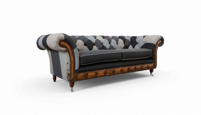 Ontwerp gestoffeerde bank 3-zits bank Luxe Klassiek textiel Chesterfield
