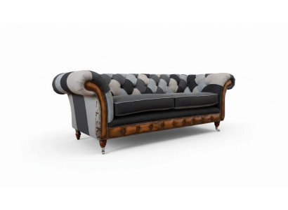 Ontwerp gestoffeerde bank 3-zits bank Luxe Klassiek textiel Chesterfield
