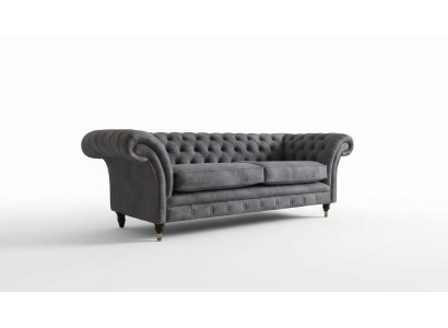 Ontwerp gestoffeerde bank 3-zitsbank Luxe Klassieke stoffen Chesterfield.
