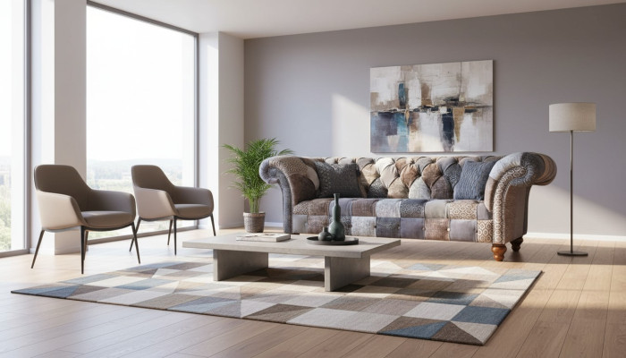 Dries-zitsbank Zitkussen Chesterfield Stof Bank Modern Meubilair Nieuw