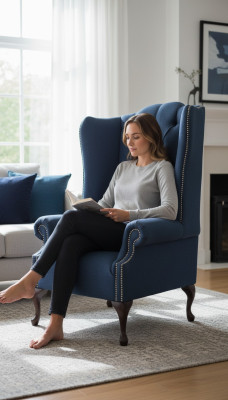 Chesterfield oorfauteuil Relax fauteuil Stoel Bekleding Stof Textiel 1 Zitplaats