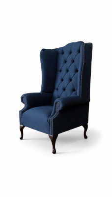 Chesterfield oorfauteuil Relax fauteuil Stoel Bekleding Stof Textiel 1 Zitplaats