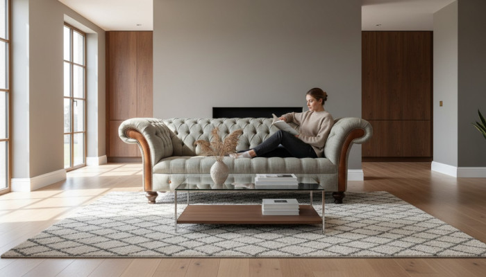 Chesterfield bank gestoffeerd ontwerp luxe bank klassieke bank 3-zits