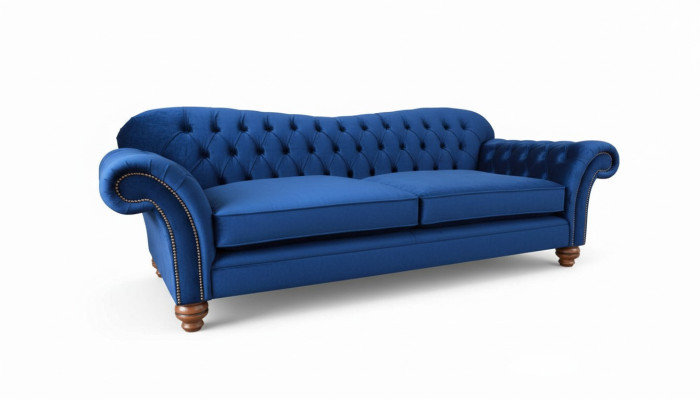 Driepersoonsbank 3-zitsbanken Blauwe Stoffen Woonkamer Luxe Zitplaatsen xxl groot