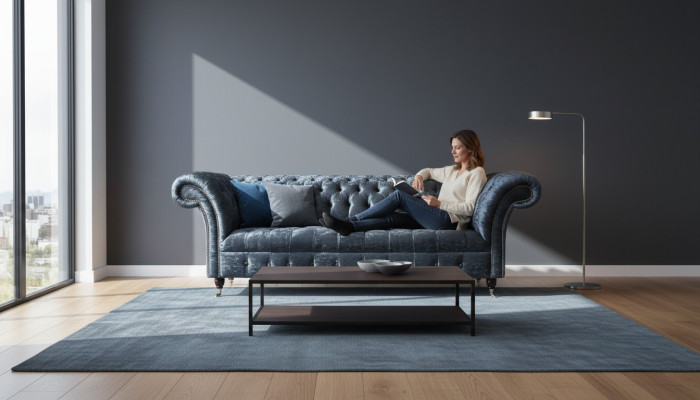 Design bank 3-zitsbank sofa gestoffeerde banken stof woonkamer textiel banken