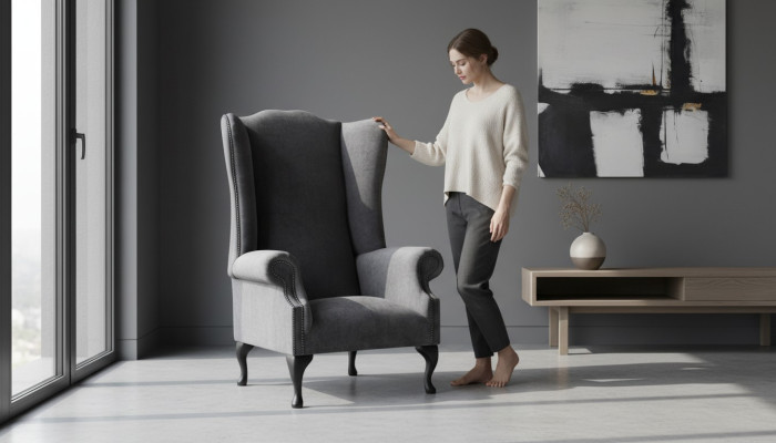 Ohrensessel Fauteuil Ontwerp Bekleding Bank Bank Chesterfield Textiel Meubels