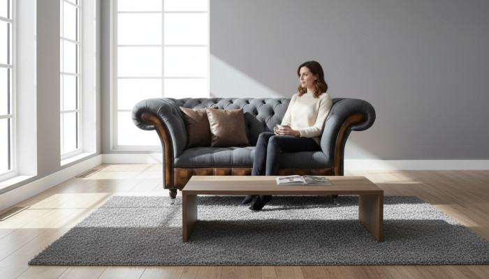 Ontwerp Chesterfield Stoffen Bank Fauteuil 1.5-Zits Beklede Banken Lounge