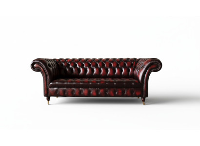 Chesterfield Leren Bank 3-Zits Bruin Designerbank Luxe Bekleding Nieuw