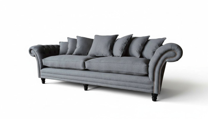 Chesterfield Bank Beklede Banken Klassieke Bank 4 Zits Banken Grijs