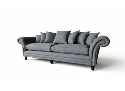 Chesterfield Bank Beklede Banken Klassieke Bank 4 Zits Banken Grijs