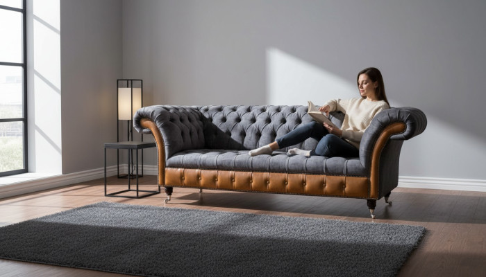 Ontwerp Bankstel 3-zits Chesterfield Bank Lederen Bankstellen Driezitter Nieuw