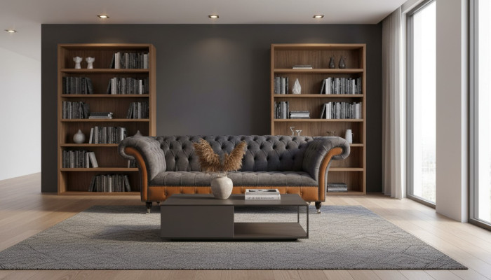Ontwerp Bankstel 3-zits Chesterfield Bank Lederen Bankstellen Driezitter Nieuw