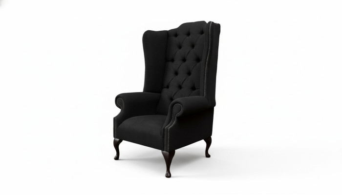Ohrensessel Stoel Zitter Zwart Ontwerp Bekleding Chesterfield Textiel Nieuw