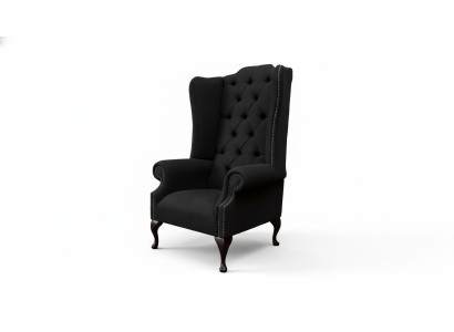 Ohrensessel Stoel Zitter Zwart Ontwerp Bekleding Chesterfield Textiel Nieuw