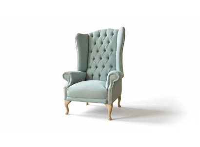 Ohrensessel fauteuil Ontwerp Bekleding Wit Bank Chesterfield Textiel Nieuw