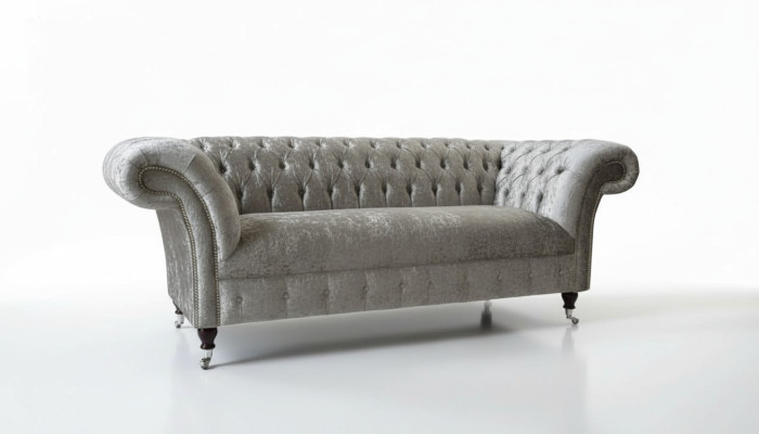 Chesterfield Design Bank Bankstel 2-zits Bekleding Grijs Bankstellen Banken Nieuw