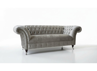 Chesterfield Design Bank Bankstel 2-zits Bekleding Grijs Bankstellen Banken Nieuw