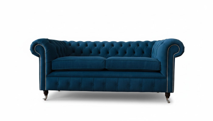 Bank 3-zits bank Chesterfield bekleding zit stof textiel design nieuw